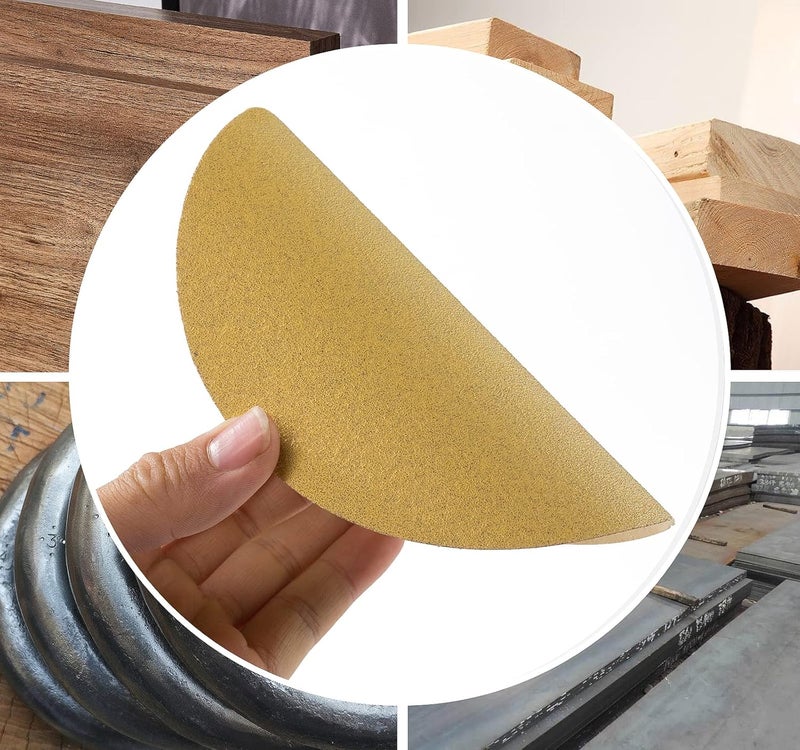Shawya 100 PCS 6 Inch PSA Sanding Discs 120 Grit Sandpapers Self Stick Sand Paper Adhesive Backed Sandpaper Roll Designed for Woodworking Metal Polishing - Image 5